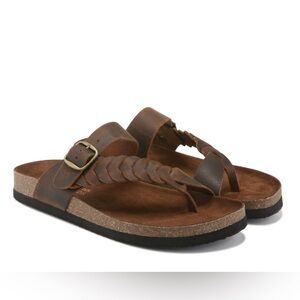 White Mountain Dark Brown Braided Sandal